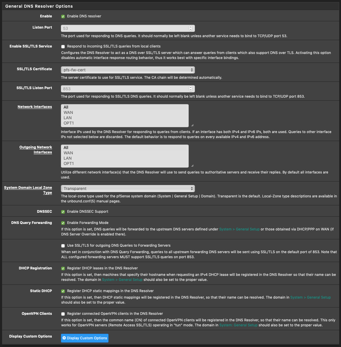 pfSense DNS Resolver